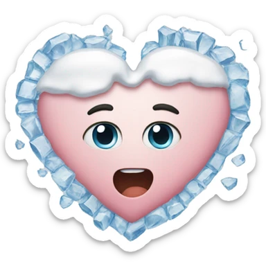 heart from ice sticker