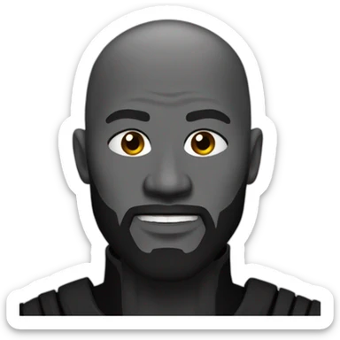 A Black bald man with beard as sith warrior sticker