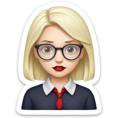 a vampire nerd girl sticker