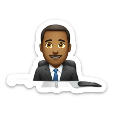 job interview desk white men  sticker