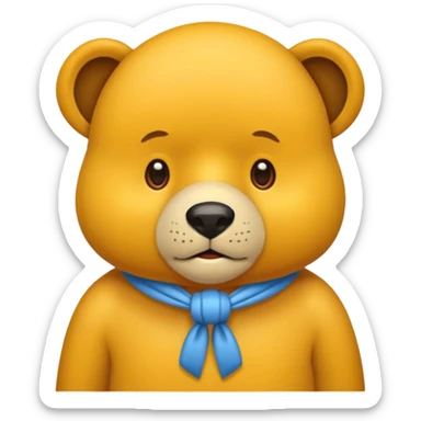 Oso tierno con lazo coquete en el cuello sticker