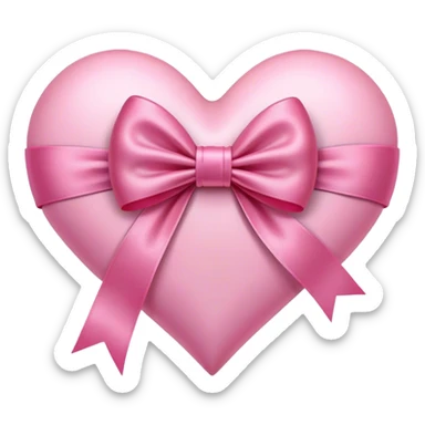 Pink heart with bow sticker