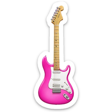 Pink electric guitar sticker