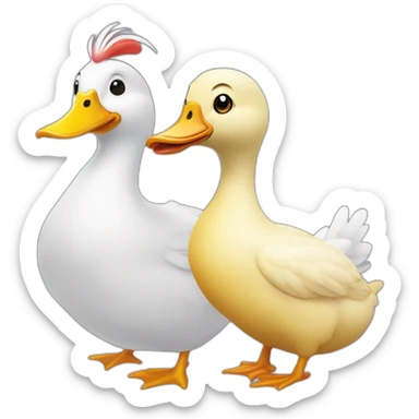 canard et un poussin sticker