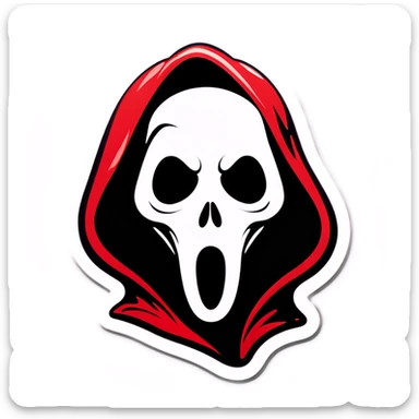 Ghostface from scream with heart eyes sticker