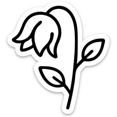 Wilted rose flower with drooping petals sticker