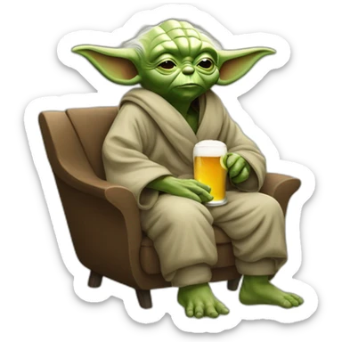 Yoda Wo Sleep with à brer on his hea master yoda who sleeps with a beer on his head sticker