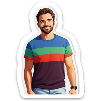 casual male portrait outdoors sticker