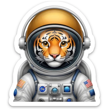 Tiger astronaut in space sticker