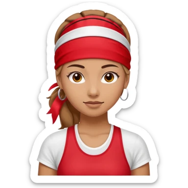 Woman with red headband and sporty outfit, big boobs sticker