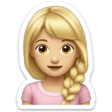 Niña rubia con flequillo sticker