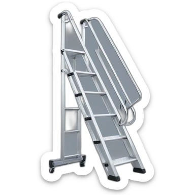 aluminium stair ladder 5 steps with platform sticker