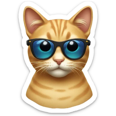 Cat with sunglasses sticker
