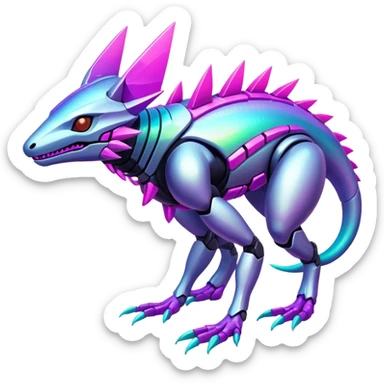  exotic tropical cyber-Protogen-Fakémon-Vernid-creature sticker