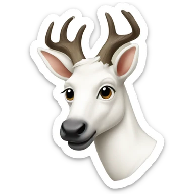 White hart with letter P sticker