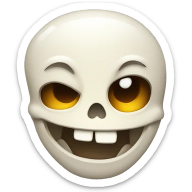 2d Cartoon Skull laughing sticker