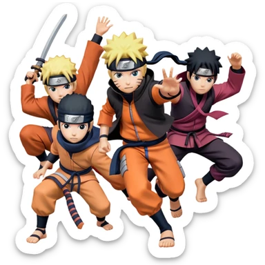Team 7 of Naruto anime  sticker