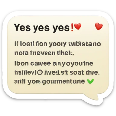 Text message saying yes sticker