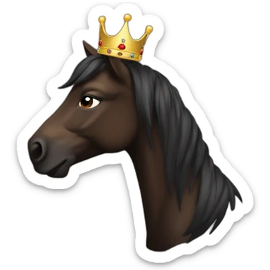 dark brown conceited horse with crown sticker