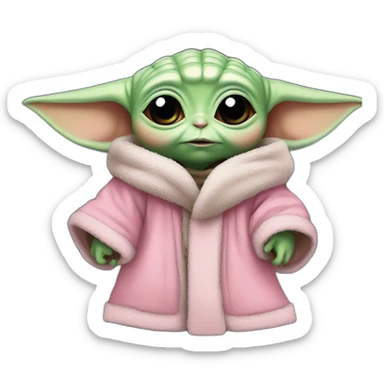 baby yoda in pink sticker