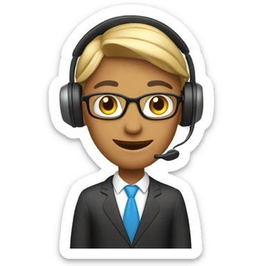 customer service agent with headset sticker