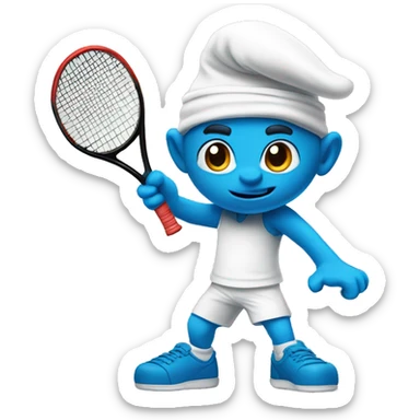 Smurf tennis  sticker