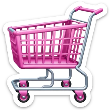 Pink shopping cart sticker
