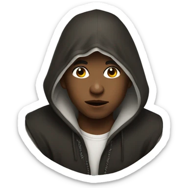 portrait of a hooded boy sticker