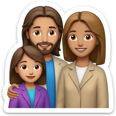 Jesus talking with a young woman in modern clothes, smiling sticker