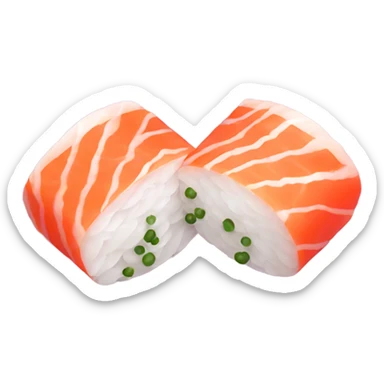 Two pieces of sashimi hugging each other  sticker