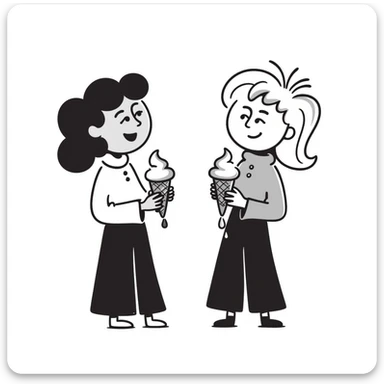 happy children with melting ice cream cones sticker