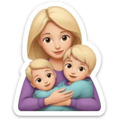 A loving mother holding her young child in her arms, warm natural light coming through a window, soft smile, emotional connection, candid moment, realistic photography, shallow depth of field, high resolution, warm tones
 sticker