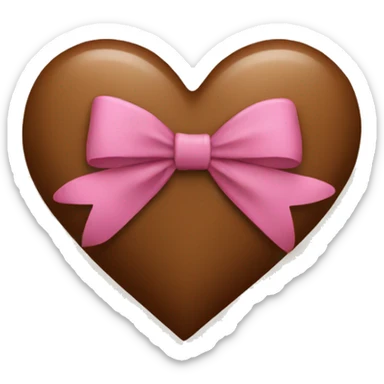 Brown heart with bow sticker