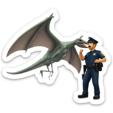 Pterodactyl mosquito picking up a cop sticker
