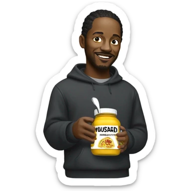 Kendrick Lamar eating mustard sticker