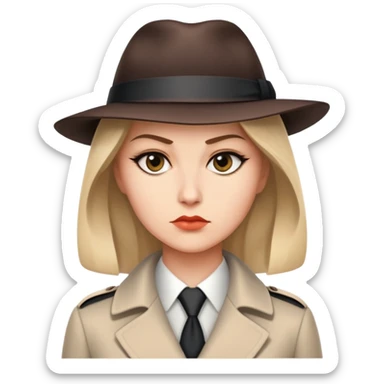 Штирлиц in a classic spy outfit, serious expression sticker