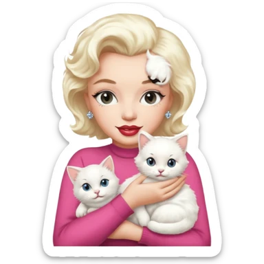 Marilyn Monroe, with cute cat sticker