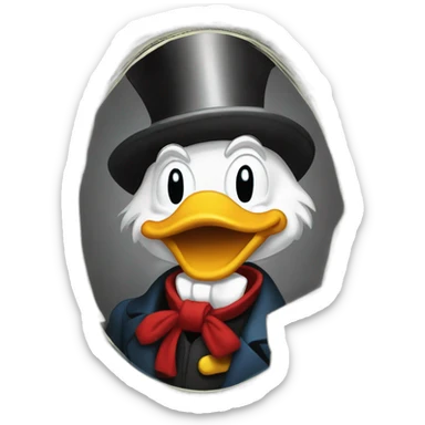 Scrooge McDuck counting money sticker