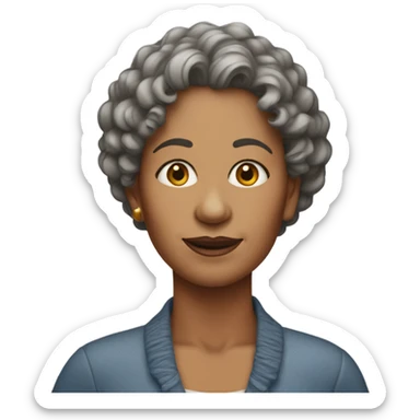 50 year old woman with shortcurly hair sticker