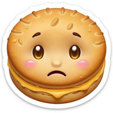 cute biscuit no cream cry with tears sticker