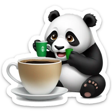 Panda eating saudi coffee  sticker