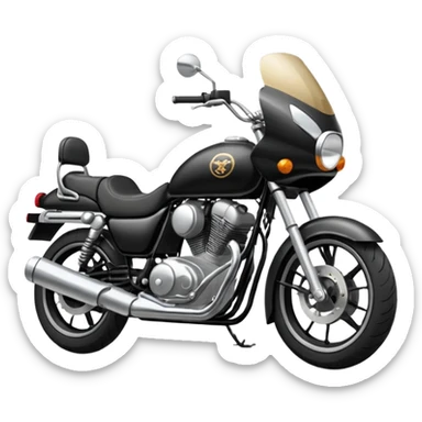 "Draw a simple everyday street motorcycle with standard design, black seat & neutral color scheme." sticker