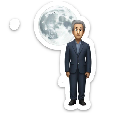 James Winston, looking at the moon as 11 ostriches attack him sticker