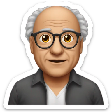 smooth and hairless Danny devito no eyebrows sticker