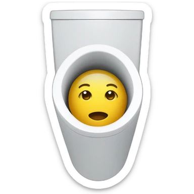 head inside a toilet bowl sticker