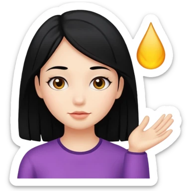 Girl with black hair Long sticker