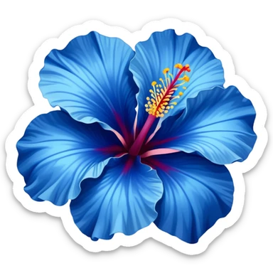 one blue hibiscus flower sticker