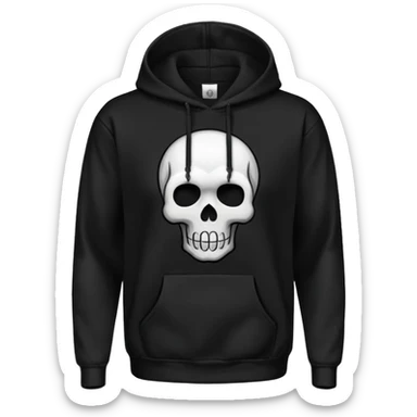 a hoodie with a design of skull  sticker