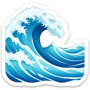 clear blue water waves sticker