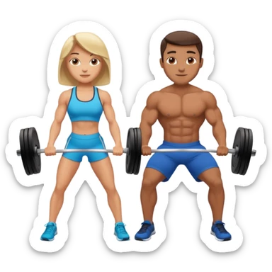 ein gym mit geräten und zwei freunden die sport machen sticker